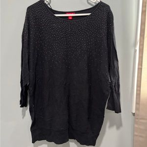 Black sweater with jewel accent
